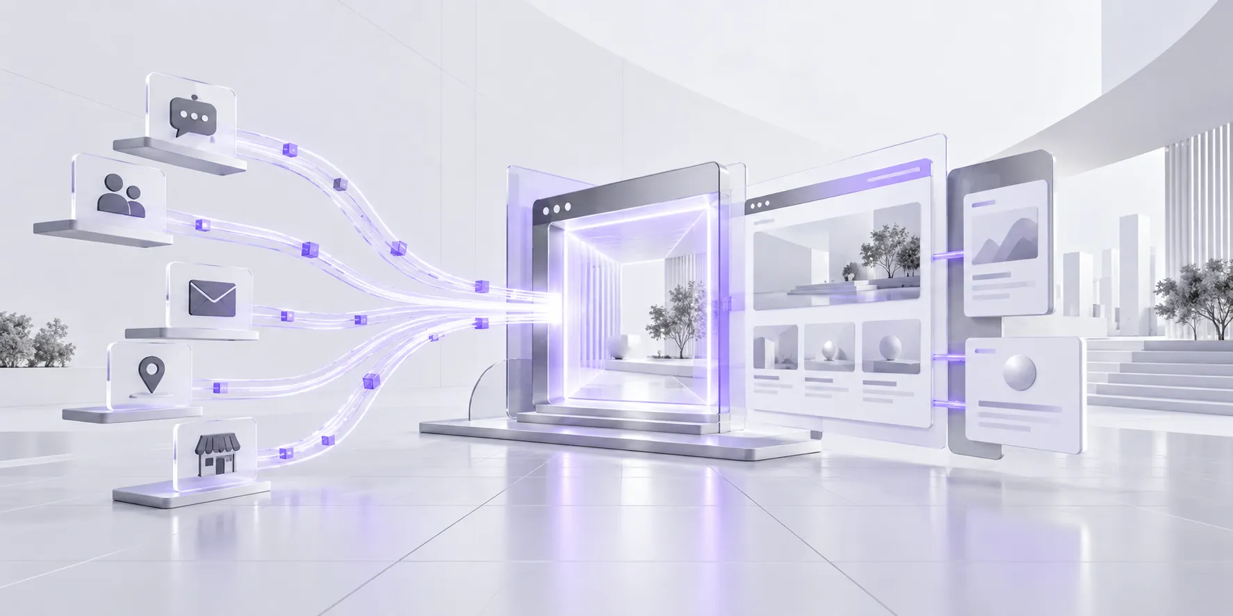 Composición tecnológica de interfaces web conectadas a una plataforma digital